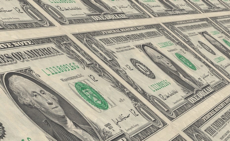 Sheet of dollar bills